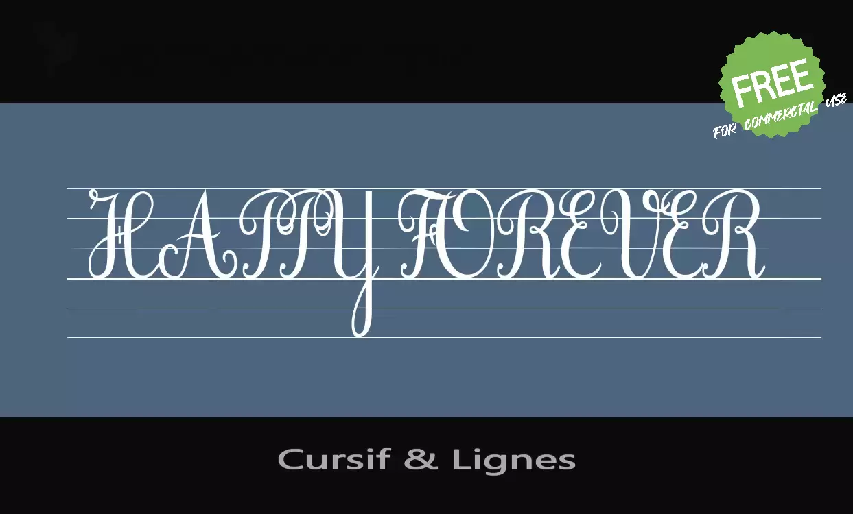 「Cursif-&-Lignes」字体效果图