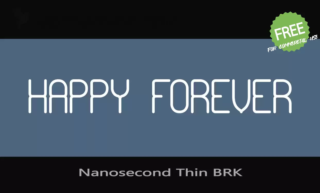 「Nanosecond-Thin-BRK」字体效果图