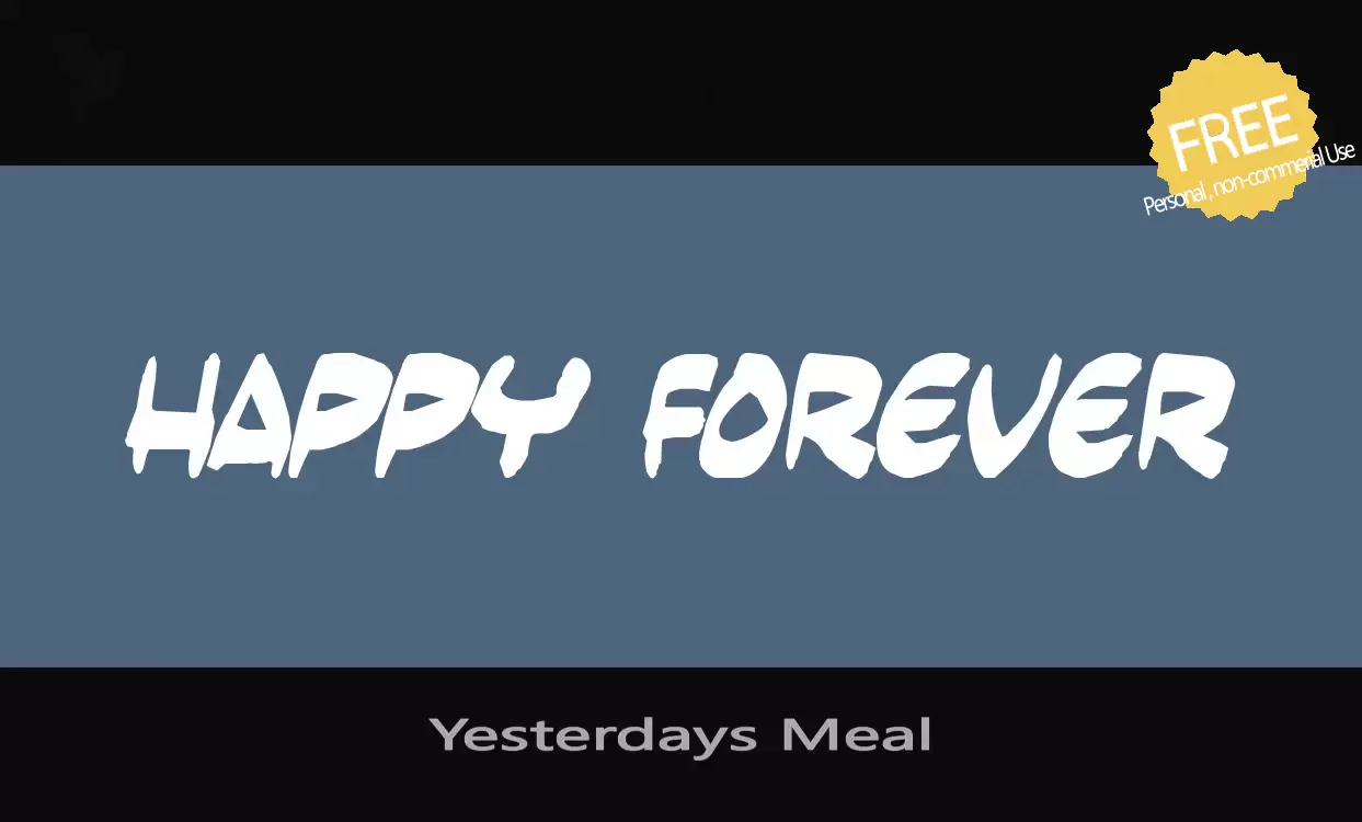 Font Sample of Yesterdays-Meal