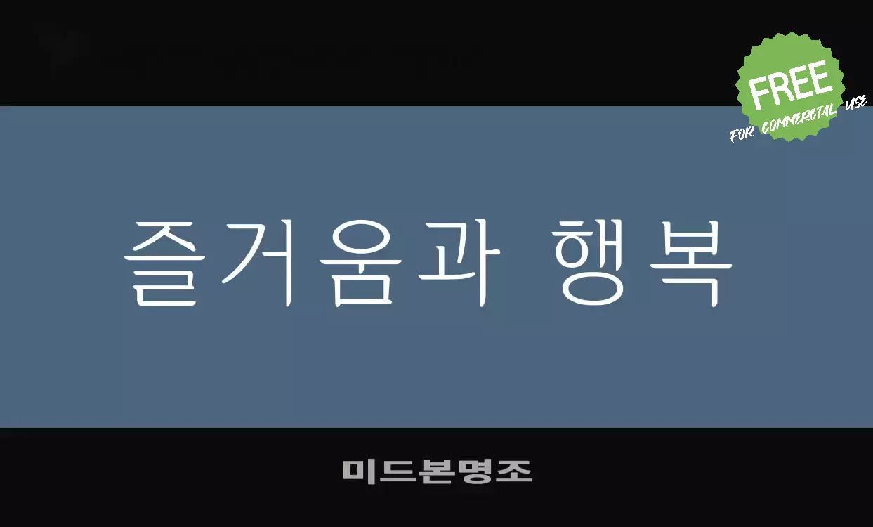 Font Sample of 미드본명조