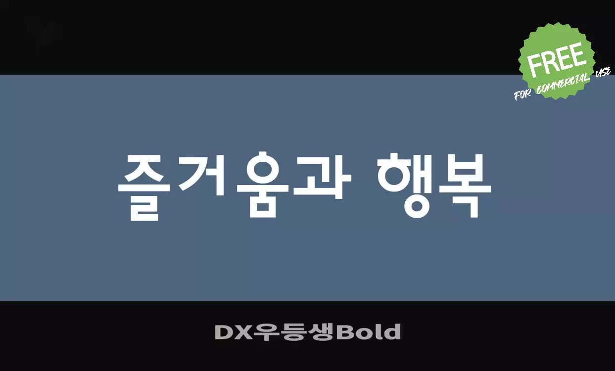 「DX우등생Bold」字体效果图