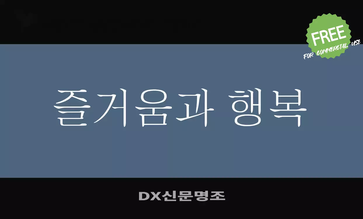 Font Sample of DX신문명조