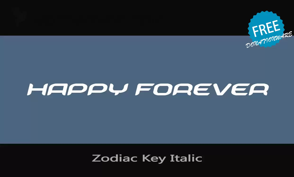 Sample of Zodiac-Key-Italic