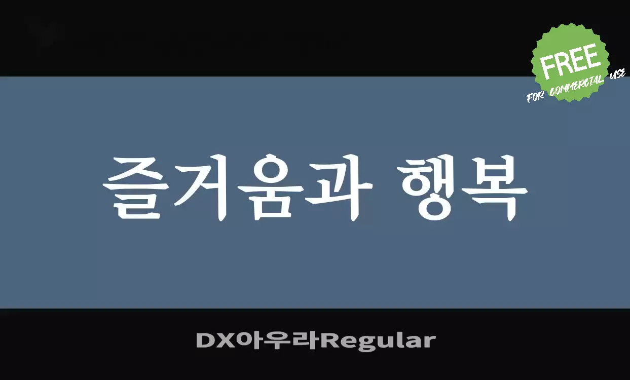 「DX아우라Regular」字体效果图