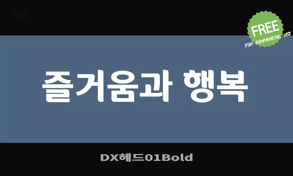 「DX헤드01Bold」字体效果图