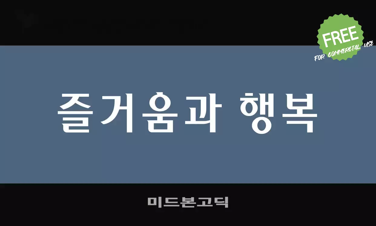 Font Sample of 미드본고딕