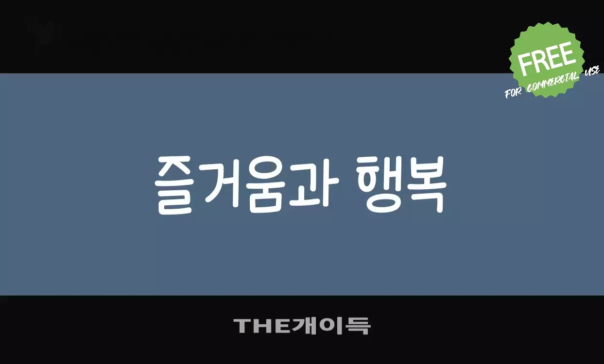 Font Sample of THE개이득