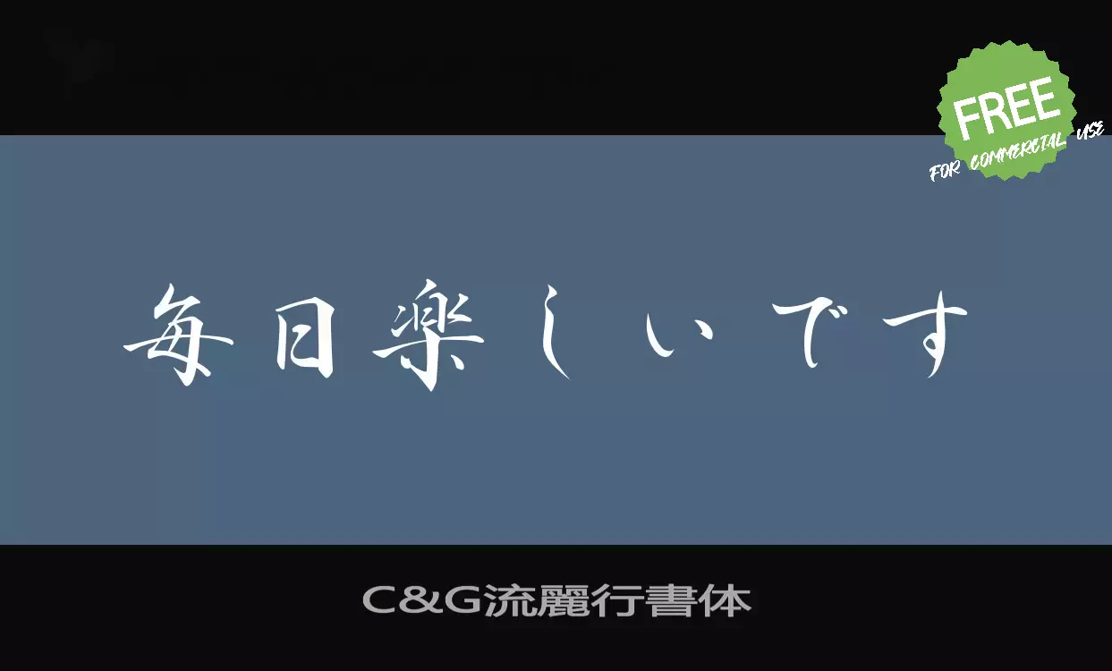 Font Sample of C&G流麗行書体