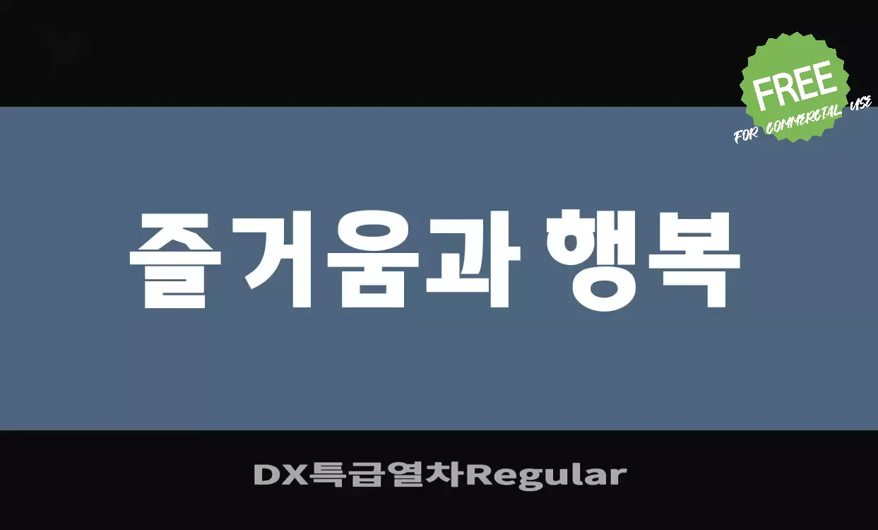 「DX특급열차Regular」字体效果图