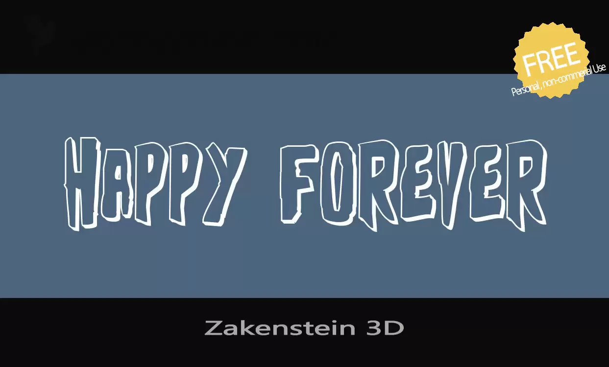 Font Sample of Zakenstein-3D