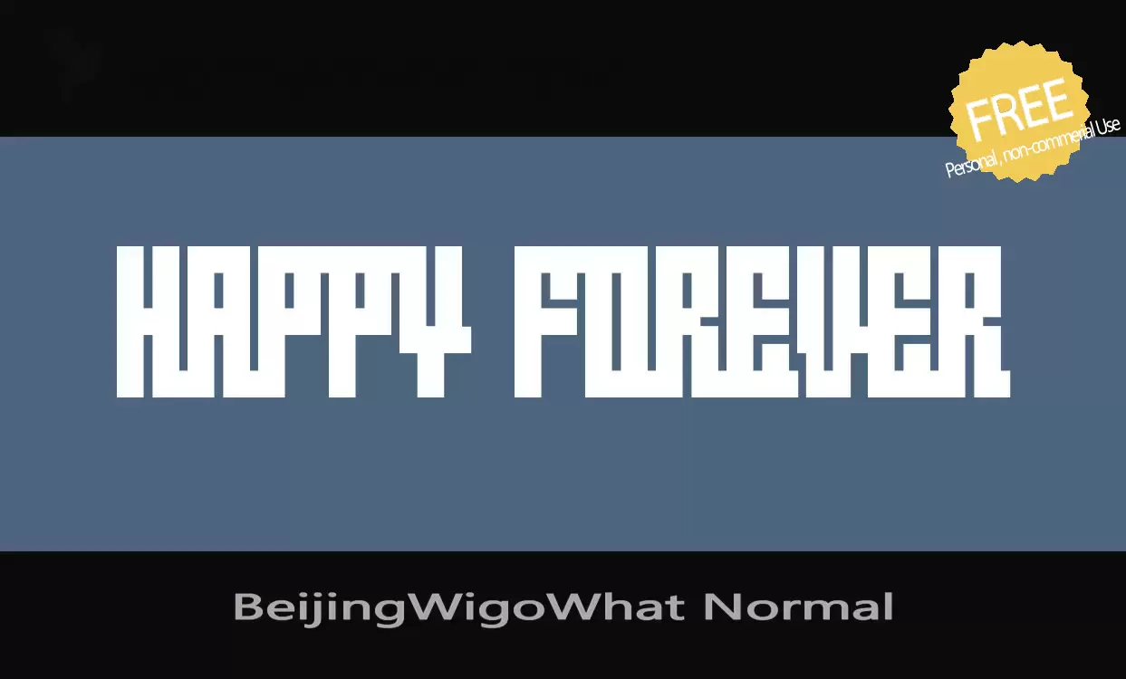 「BeijingWigoWhat-Normal」字体效果图