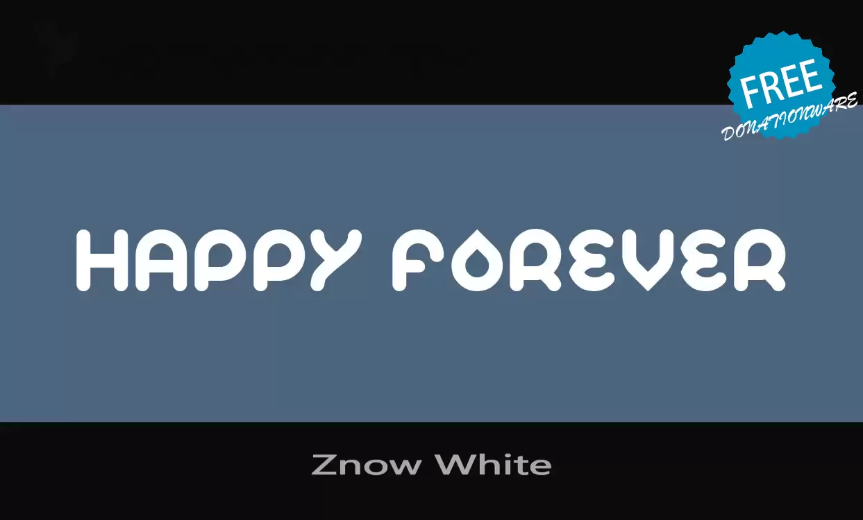Font Sample of Znow-White