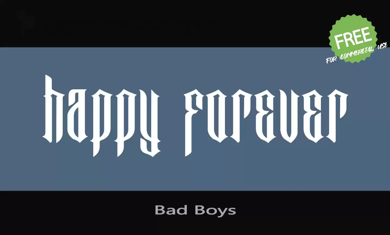 Font Sample of Bad-Boys