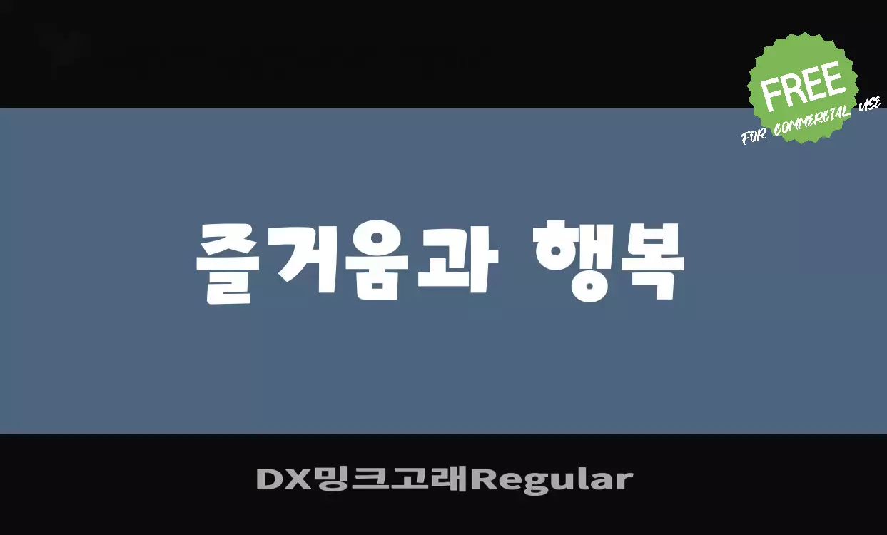 「DX밍크고래Regular」字体效果图