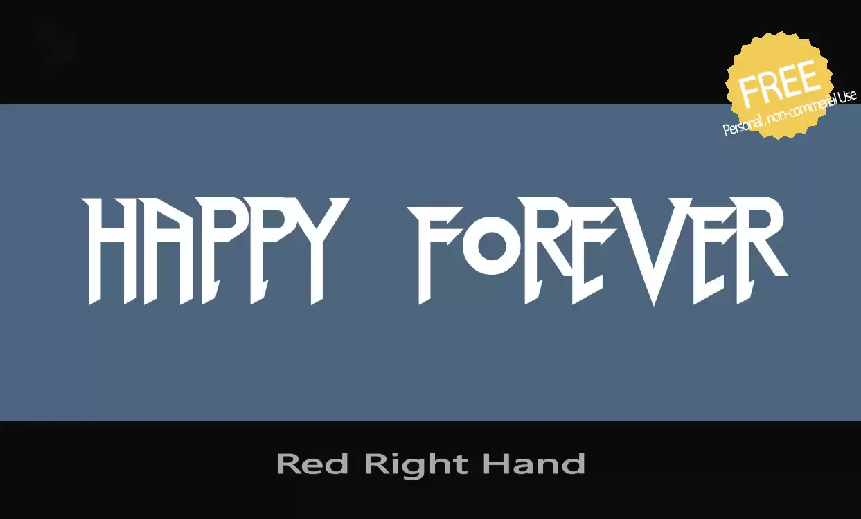 Font Sample of Red-Right-Hand