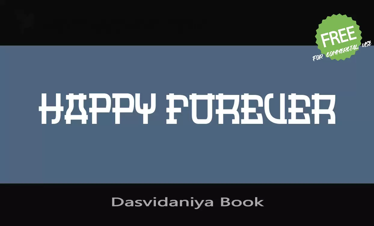「Dasvidaniya-Book」字体效果图