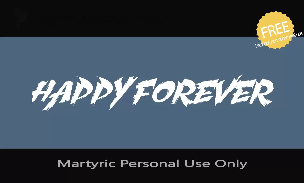 Font Sample of Martyric-Personal-Use-Only