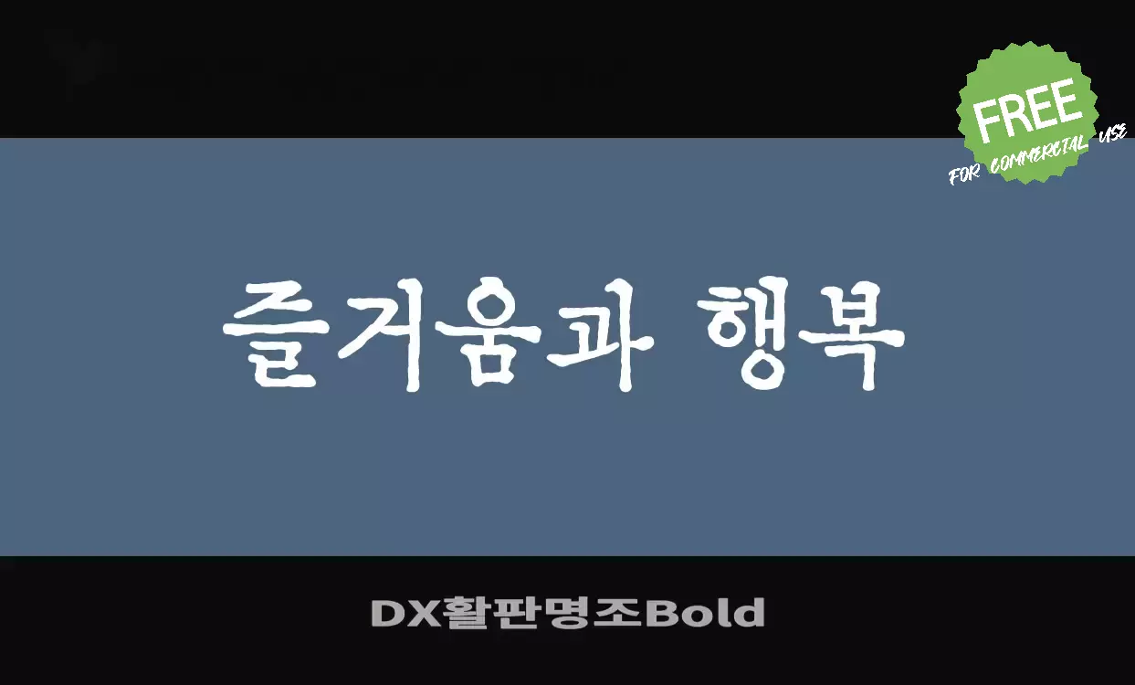 Sample of DX활판명조Bold