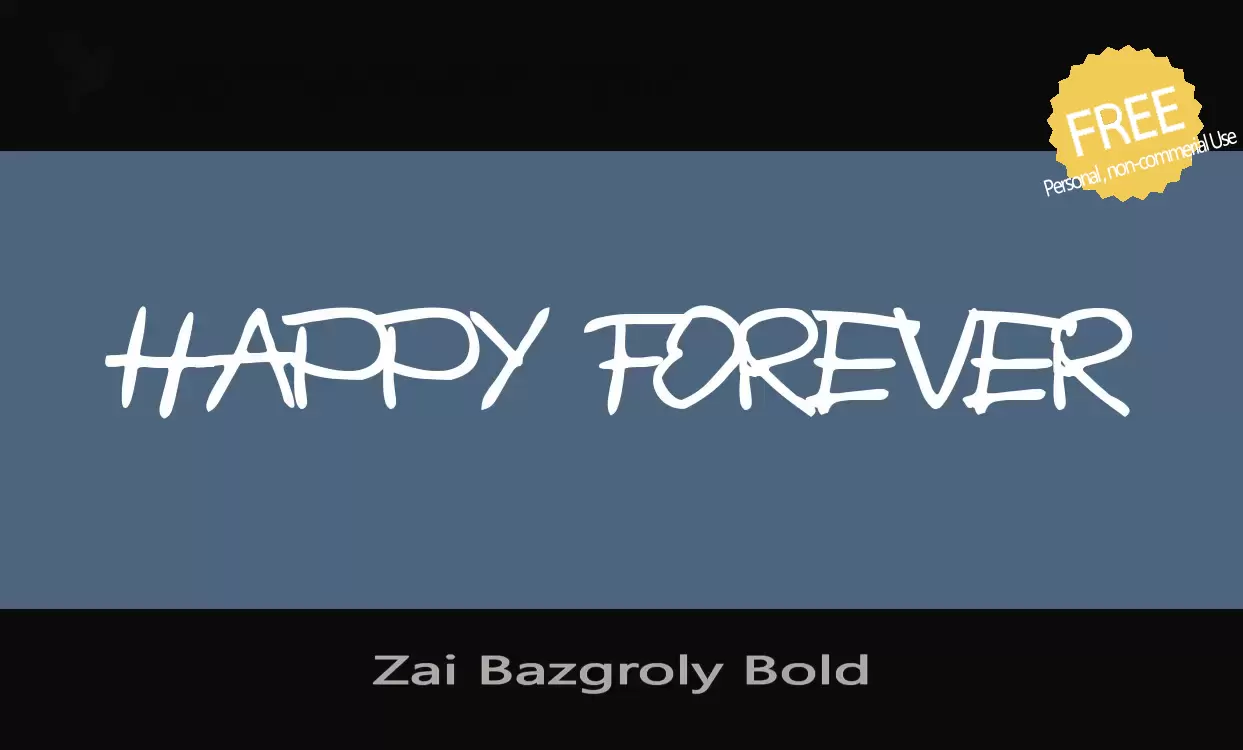 Font Sample of Zai-Bazgroly-Bold