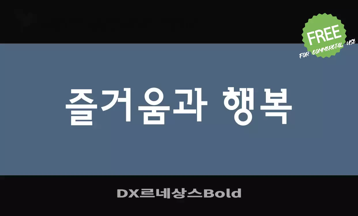 「DX르네상스Bold」字体效果图