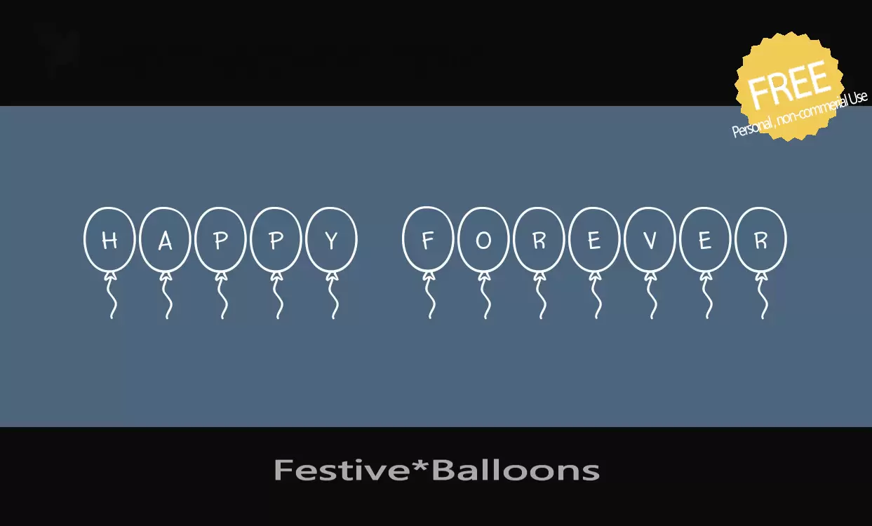 Font Sample of Festive*Balloons