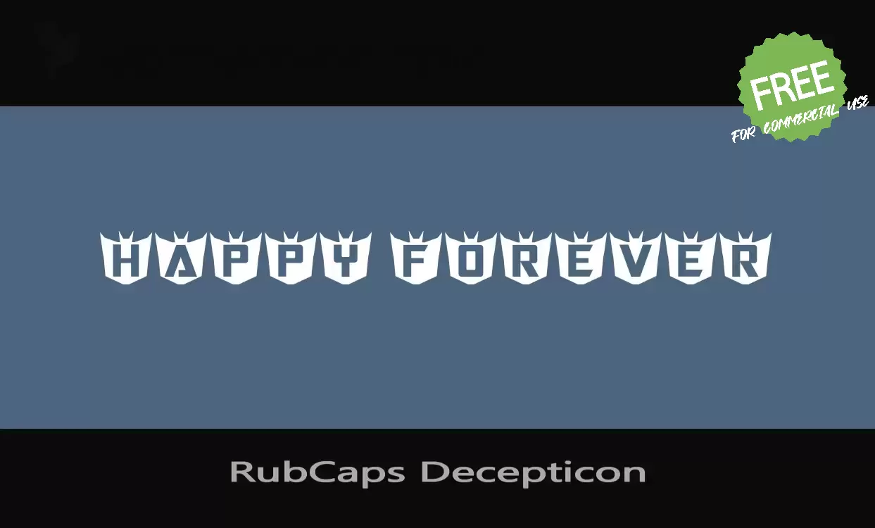 「RubCaps-Decepticon」字体效果图