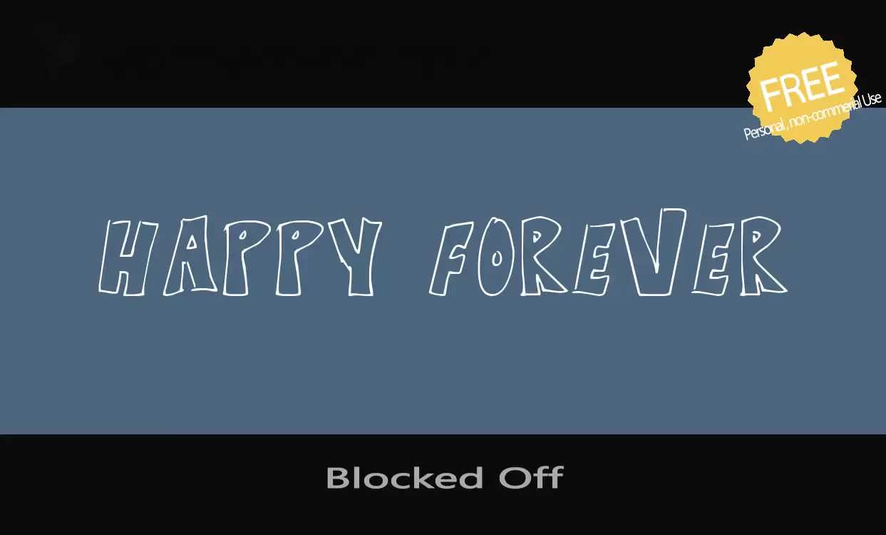 Font Sample of Blocked-Off