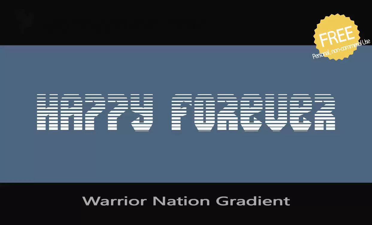 Font Sample of Warrior-Nation-Gradient