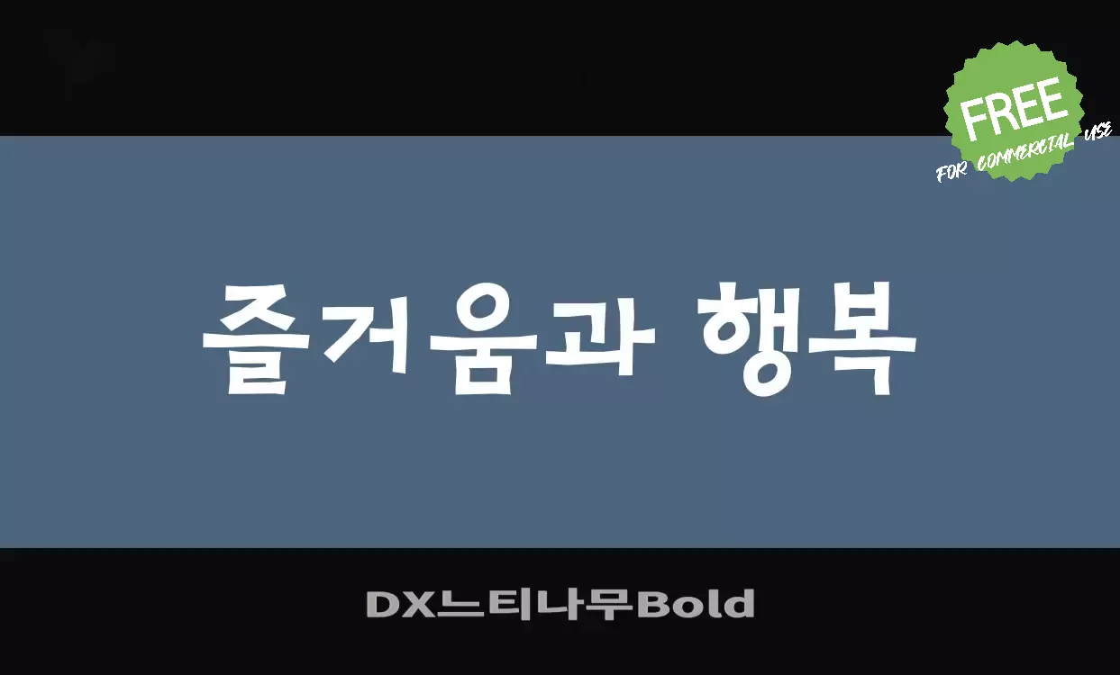 「DX느티나무Bold」字体效果图