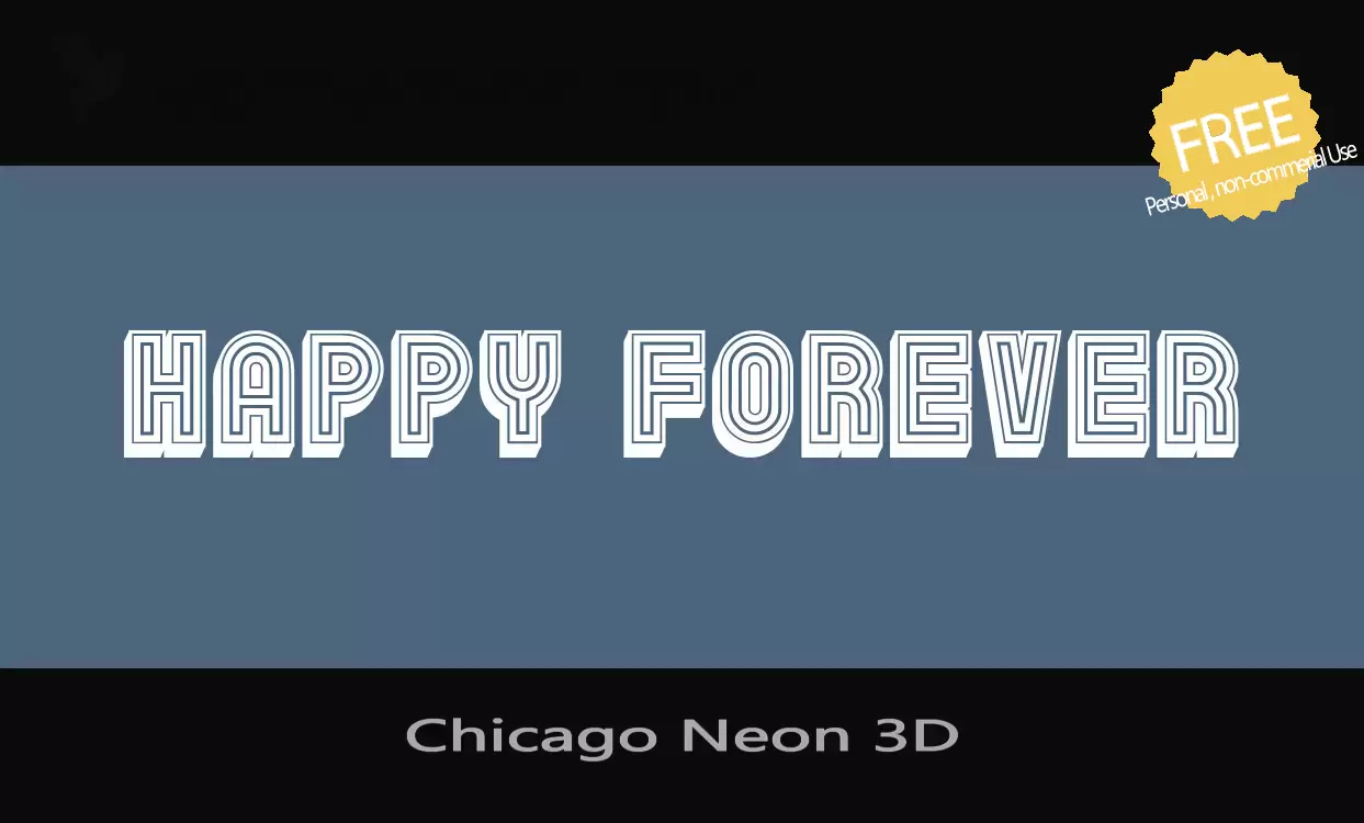 「Chicago-Neon-3D」字体效果图