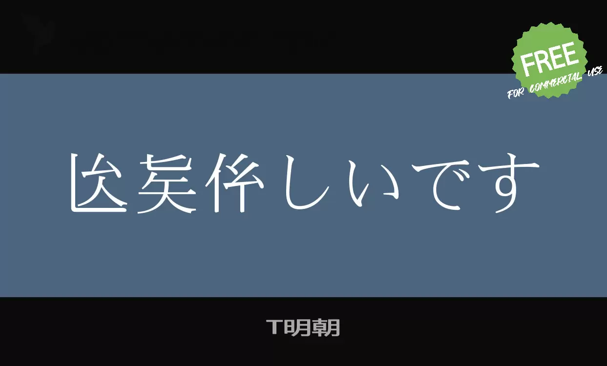 「T明朝」字体效果图