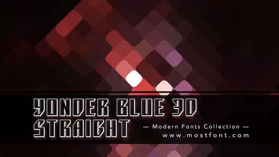 Typographic Design of Yonder-Blue-3D-Straight