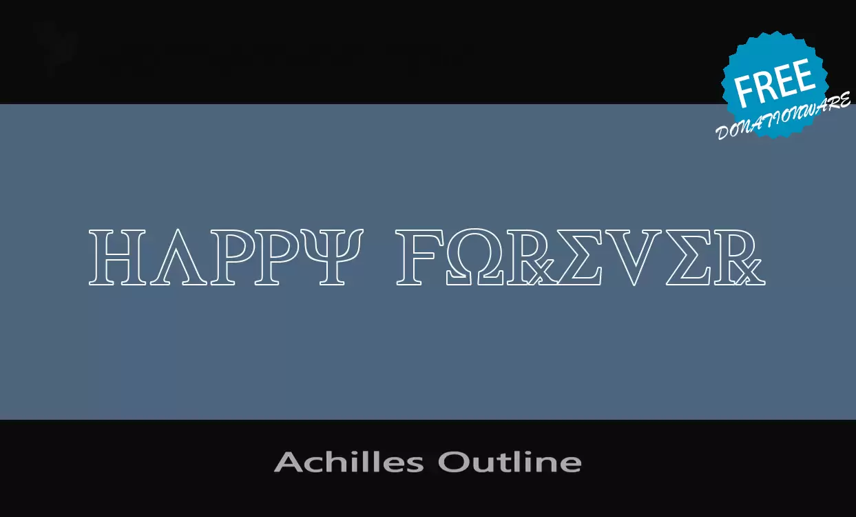 Font Sample of Achilles-Outline