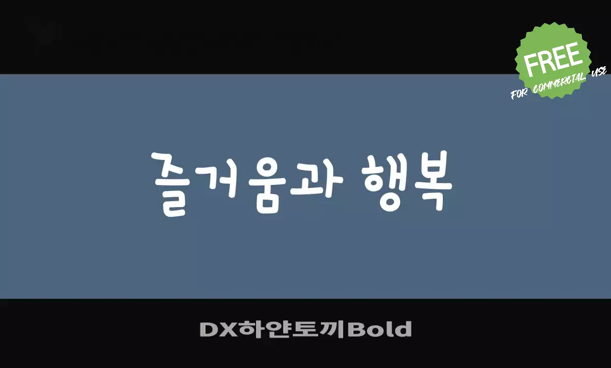 「DX하얀토끼Bold」字体效果图