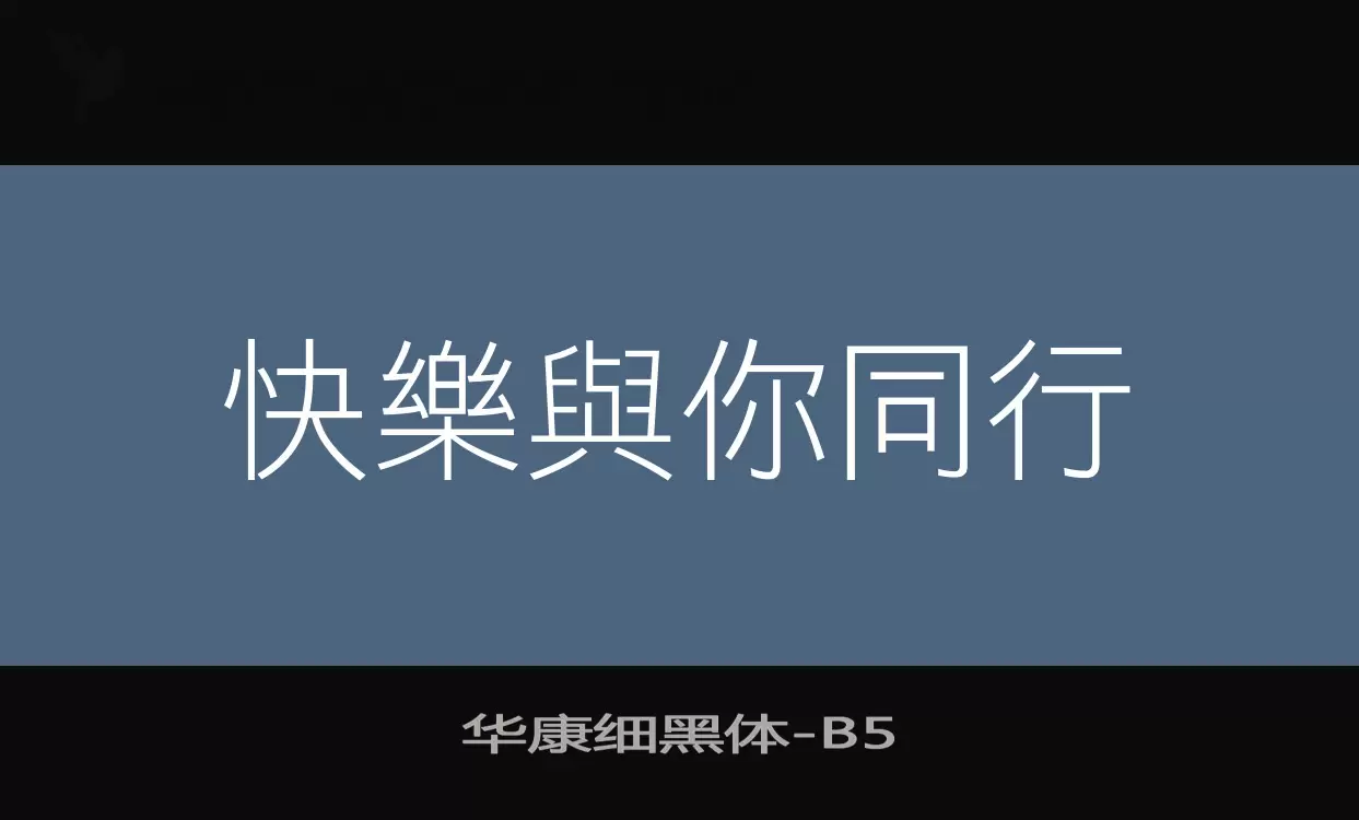 「华康细黑体」字体效果图