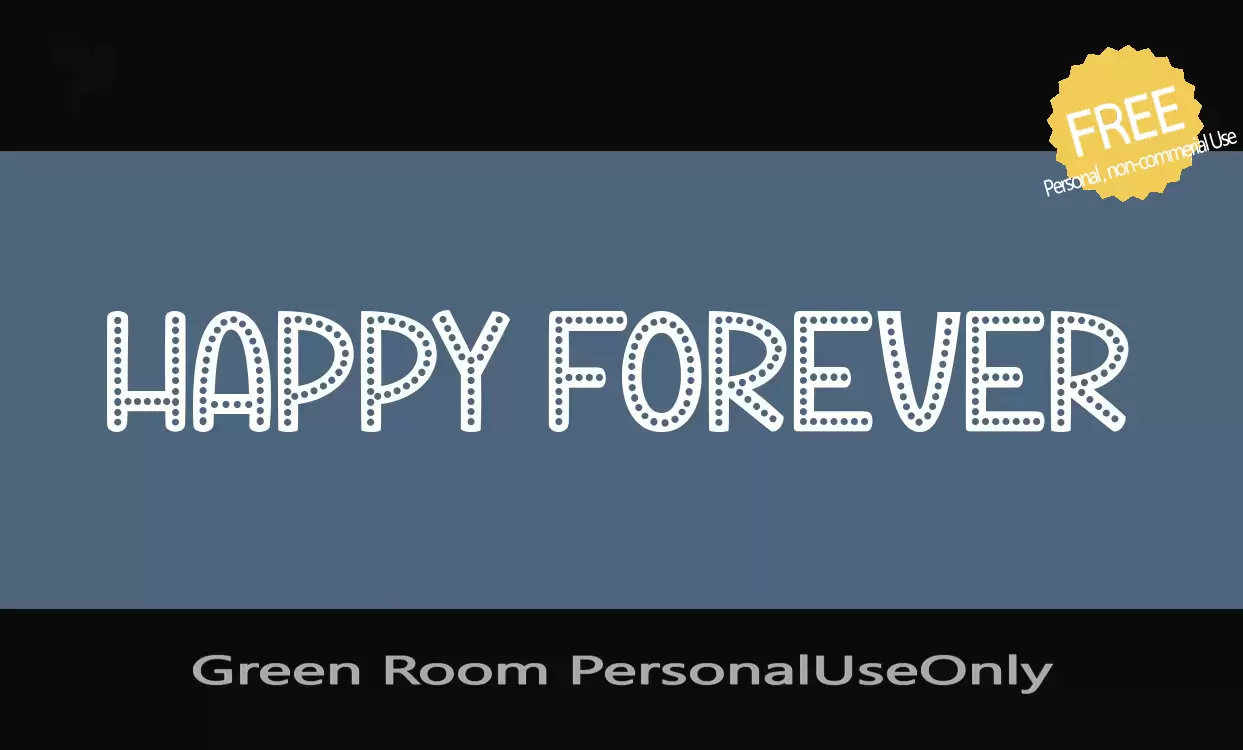 Font Sample of Green-Room-PersonalUseOnly