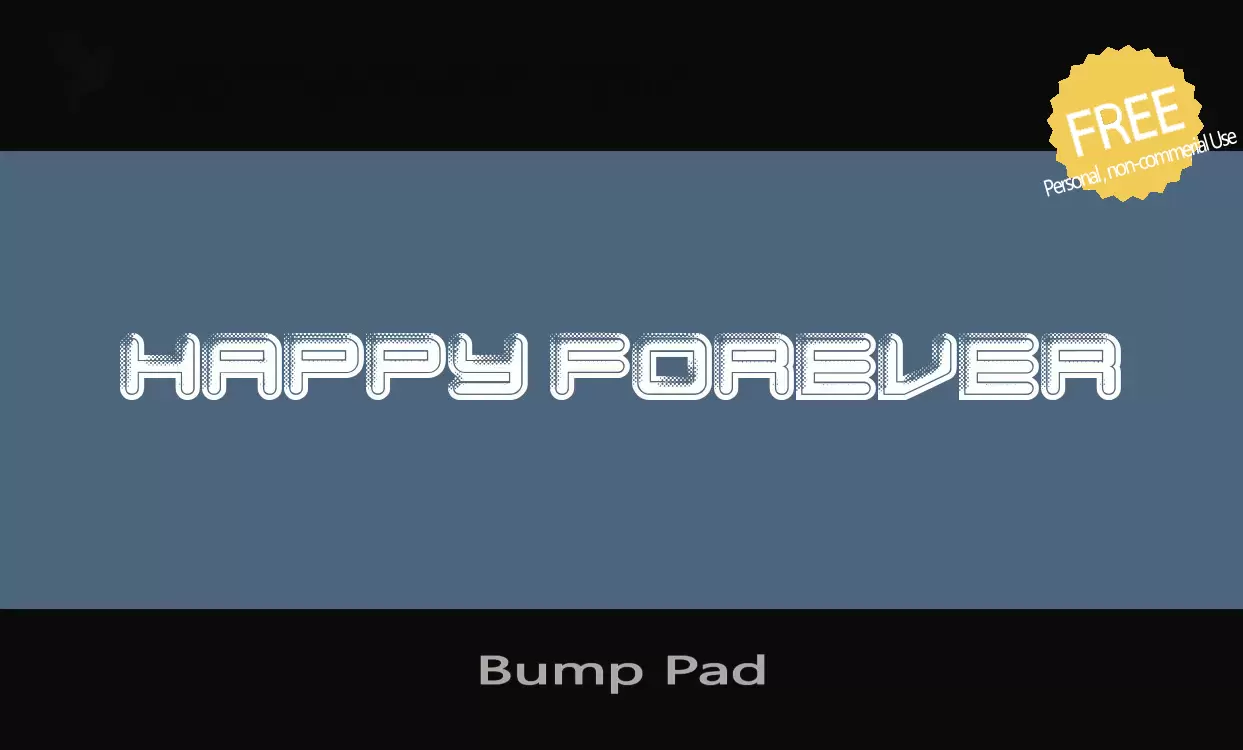 Font Sample of Bump-Pad