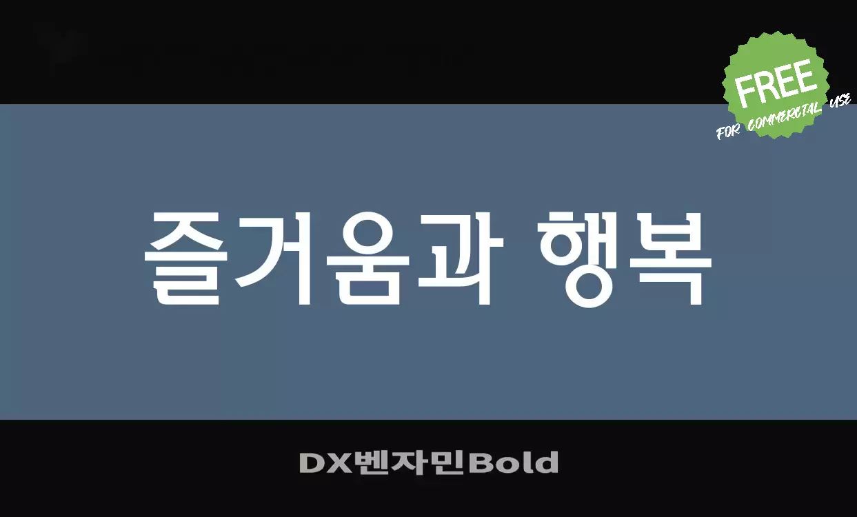 「DX벤자민Bold」字体效果图