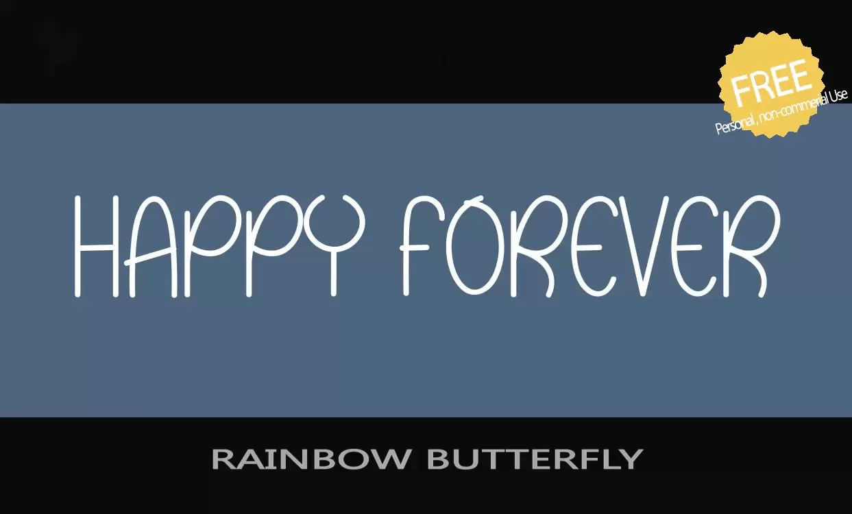 Font Sample of RAINBOW-BUTTERFLY