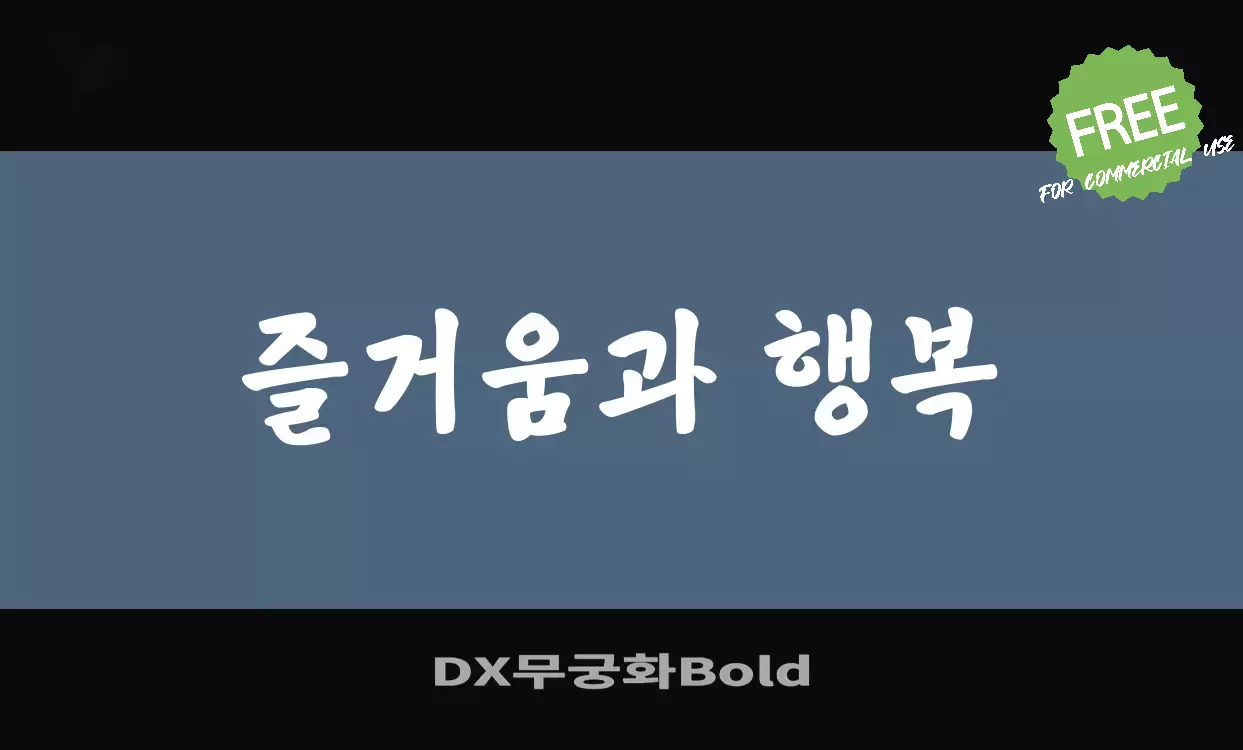 「DX무궁화Bold」字体效果图