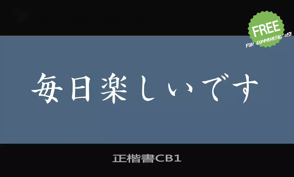 「正楷書CB1」字体效果图