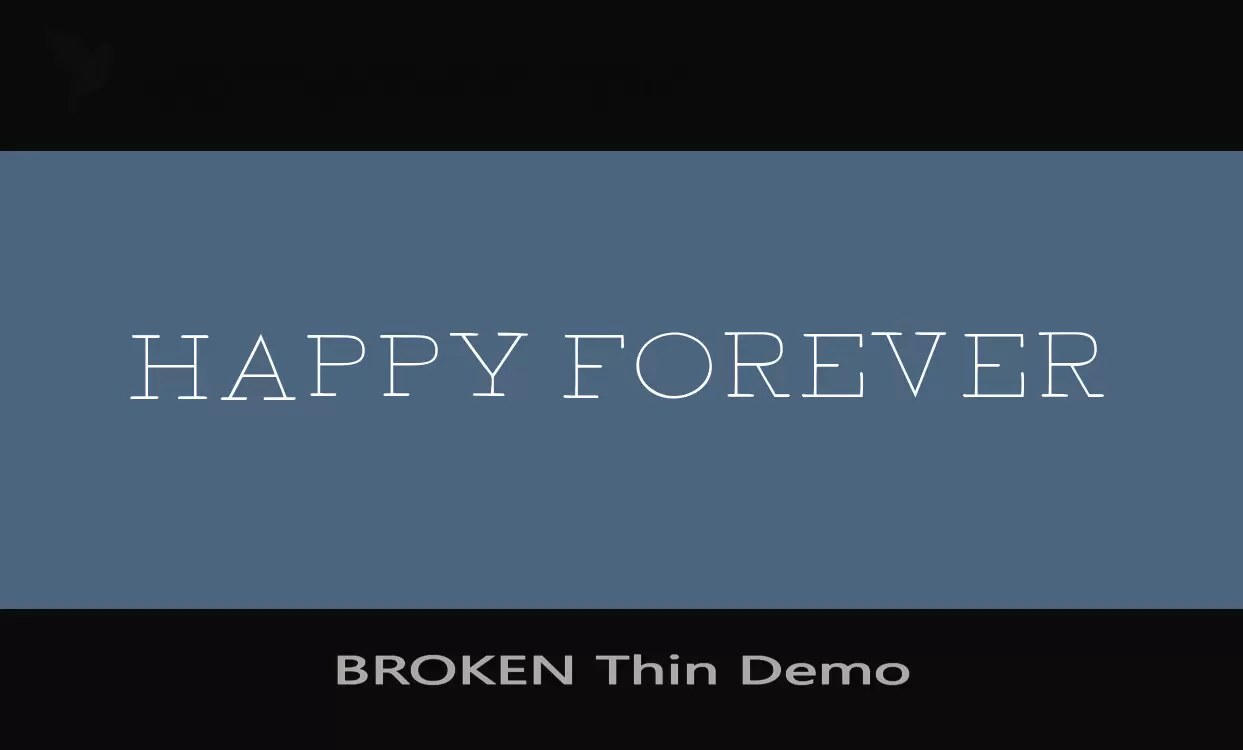 「BROKEN-Thin-Demo」字体效果图