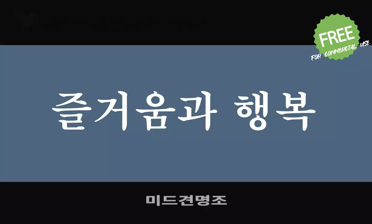 「미드견명조」字体效果图