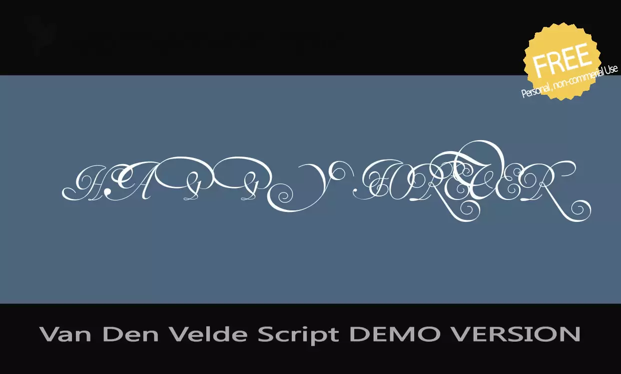 「Van-Den-Velde-Script-DEMO-VERSION」字体效果图