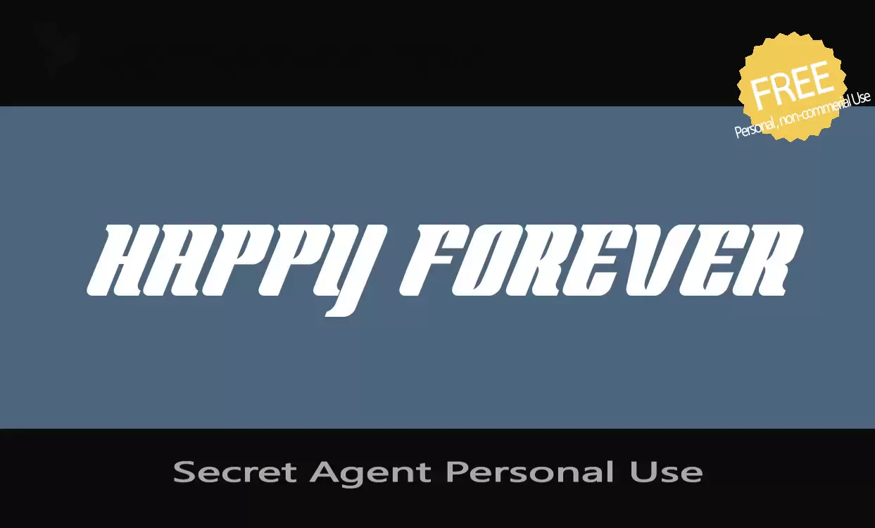 「Secret-Agent-Personal-Use」字体效果图