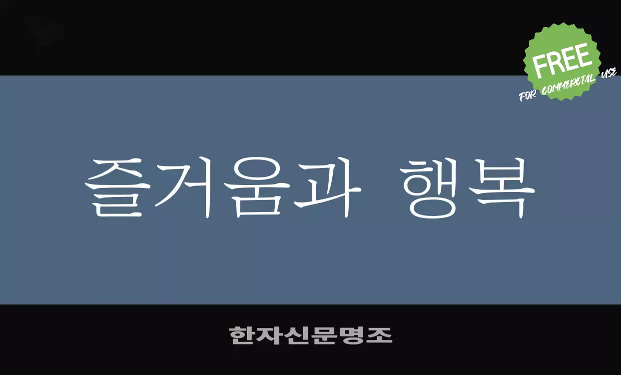 Font Sample of 한자신문명조