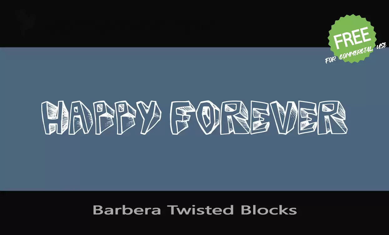 「Barbera-Twisted-Blocks」字体效果图