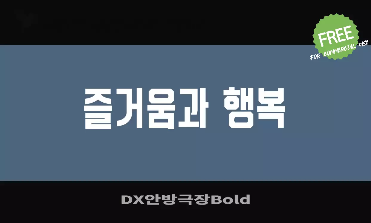 「DX안방극장Bold」字体效果图