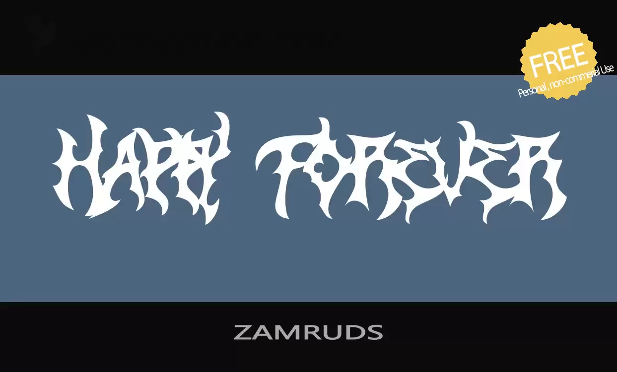 Font Sample of ZAMRUDS